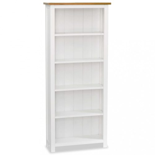 Könyvespolcok, állópolcok, vidaXL 5 szintes tömör tölgyfa könyvespolc 60 x 22,5 x 140 cm