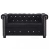 Kanapék, vidaXL fekete 2 személyes bársony Chesterfield kanapé 146 x 75 x 72 cm