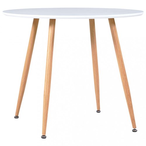 Konyha- és étkezőasztalok, vidaXL tölgyszínű és fehér MDF étkezőasztal 90 x 73,5 cm