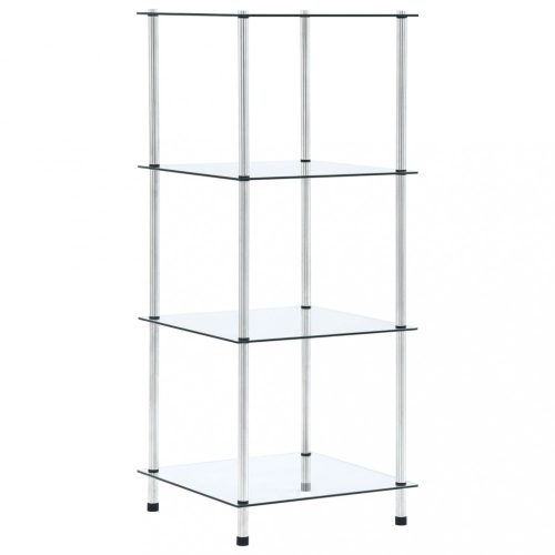 Könyvespolcok, állópolcok, vidaXL 4 szintes átlátszó edzett üveg polc 40 x 40 x 100 cm