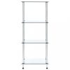 Könyvespolcok, állópolcok, vidaXL 4 szintes átlátszó edzett üveg polc 40 x 40 x 100 cm