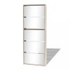 Cipőpolcok és -állványok, vidaXL 5 szintes tükrös tölgy cipőszekrény 63 x 17 x 169,5 cm