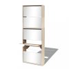 Cipőpolcok és -állványok, vidaXL 5 szintes tükrös tölgy cipőszekrény 63 x 17 x 169,5 cm
