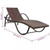 Napozóágyak, vidaXL 2 db barna polyrattan napozóágy asztallal