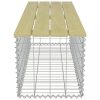 Kerti padok, vidaXL horganyzott acél és fenyőfa gabionpad 120 cm