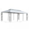 Kerti pavilon és előtető, vidaXL fehér pavilon 3 x 6 m