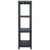 Ipari polcrendszer, vidaXL 2 db fekete műanyag tároló polc 200 kg 80 x 40 x 138 cm