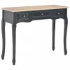Kisasztalok, 280046 vidaXL Dressing Console Table with 3 Drawers Black