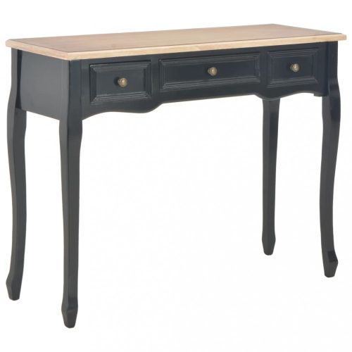 Kisasztalok, 280046 vidaXL Dressing Console Table with 3 Drawers Black