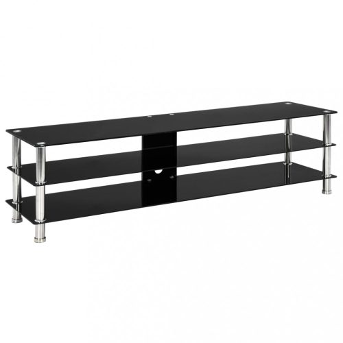 Nappali bútorok, vidaXL fekete edzett üveg TV-állvány 150 x 40 x 40 cm