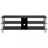 Nappali bútorok, 280091 vidaXL TV Stand Black 120x40x40 cm Tempered Glass