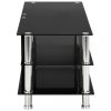 Nappali bútorok, 280091 vidaXL TV Stand Black 120x40x40 cm Tempered Glass