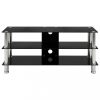 Nappali bútorok, 280092 vidaXL TV Stand Black 90x40x40 cm Tempered Glass
