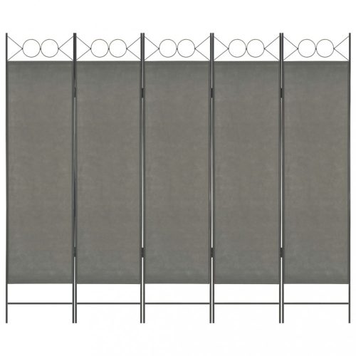 Térelválasztók, vidaXL antracitszürke 5-paneles paraván 200 x 180 cm