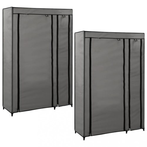 Ruhásszekrények, vidaXL 2 db szürke összecsukható szövet ruhásszekrény 110x45x175 cm