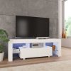 Nappali bútorok, vidaXL magasfényű fehér TV-szekrény LED-lámpákkal 130 x 35 x 45 cm