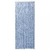 Ablak szúnyoghálók, vidaXL kék, fehér és ezüstszínű zsenília rovarfüggöny 90 x 220 cm