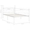 Ágyak és ágykeretek, vidaXL fehér fém ágykeret lécezett ágyráccsal 90 x 200 cm