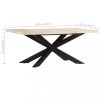 Konyha- és étkezőasztalok, vidaXL tömör fehérített mangófa étkezőasztal 180 x 90 x 76 cm