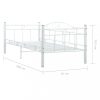 Ágyak és ágykeretek, vidaXL fehér fém kanapéágy-keret 90 x 200 cm