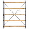 Könyvespolcok, állópolcok, vidaXL 5 szintes tömör mangófa könyvespolc 140 x 30 x 180 cm
