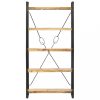 Könyvespolcok, állópolcok, vidaXL 5-szintes tömör mangófa könyvespolc 90 x 30 x 180 cm