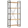 Könyvespolcok, állópolcok, vidaXL 5-szintes tömör mangófa könyvespolc 90 x 30 x 180 cm