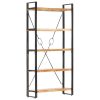 Könyvespolcok, állópolcok, vidaXL 5-szintes tömör akácfa könyvespolc 90 x 30 x 180 cm