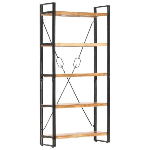Könyvespolcok, állópolcok, vidaXL 5-szintes tömör akácfa könyvespolc 90 x 30 x 180 cm
