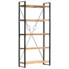 Könyvespolcok, állópolcok, vidaXL 5-szintes tömör akácfa könyvespolc 90 x 30 x 180 cm