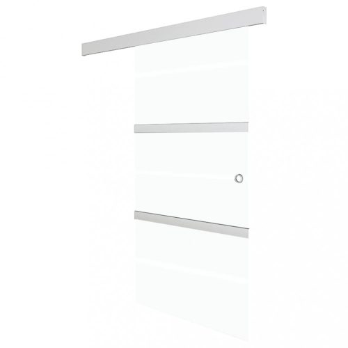 Ajtók, vidaXL ezüstszínű ESG üveg és alumínium tolóajtó 76 x 212 cm
