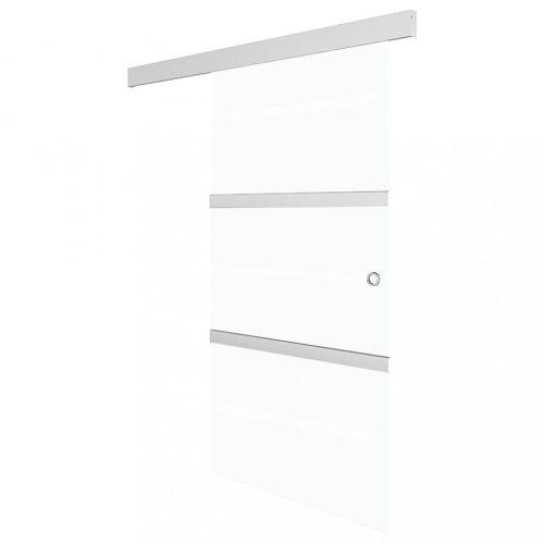 Ajtók, vidaXL ezüstszínű ESG üveg és alumínium tolóajtó 90 x 205 cm