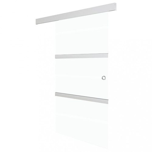 Ajtók, vidaXL ezüstszínű ESG üveg és alumínium tolóajtó 102,5 x 212 cm