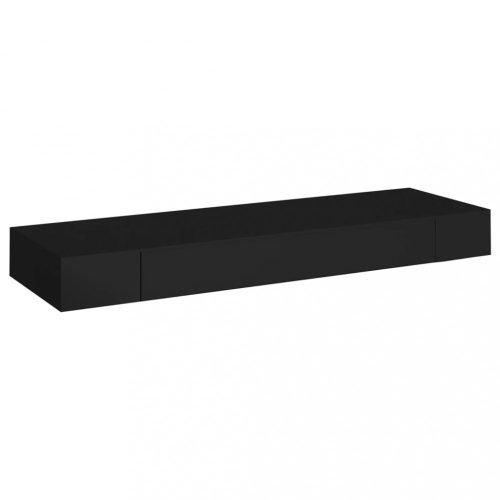 Fali polcok és párkányok, vidaXL fekete lebegő fali polc fiókkal 80 x 25 x 8 cm