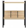 Könyvespolcok, állópolcok, vidaXL 2-szintes fekete és tölgy szerelt fa könyvespolc 52x28x59 cm