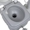 Kemping és túrázás, vidaXL szürke hordozható kemping WC és kézmosó állvány