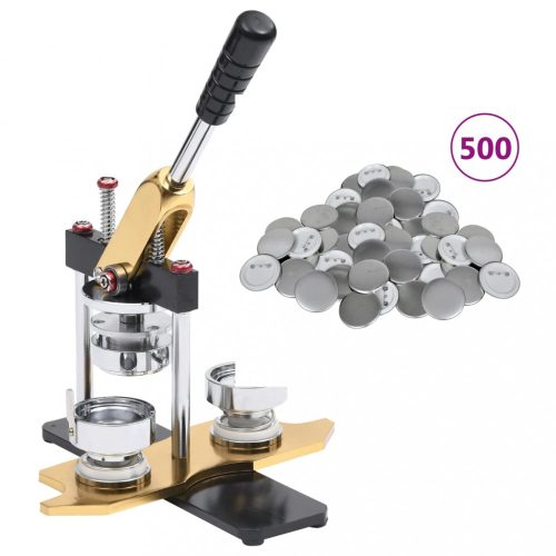 Művészetek és kézművesség, vidaXL kitűzőkészítő gép forgó lyukasztóval 500 db 44 mm-es