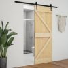 Ajtók, vidaXL tömör fenyőfa tolóajtó fémszerelék szettel 80 x 210 cm