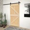 Ajtók, vidaXL tömör fenyőfa tolóajtó fémszerelék szettel 80 x 210 cm