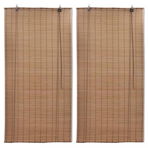 Redőnyök és rolók, vidaXL 2 db barna bambusz redőny 80 x 160 cm