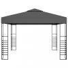 Kerti pavilon és előtető, vidaXL antracitszürke kerti pavilon LED fényfüzérrel 3 x 3 m
