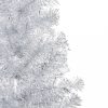 Karácsonyfák, vidaXL ezüstszínű PET megvilágított műkarácsonyfa gömb szettel 150 cm