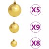 Karácsonyfák, vidaXL zöld nordmann műfenyő LED-fényekkel és gömbszettel 150 cm