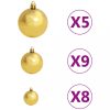 Karácsonyfák, vidaXL zöld nordmann műfenyő LED-fényekkel és gömbszettel 180 cm