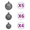 Karácsonyfák, vidaXL zöld megvilágított műkarácsonyfa gömb szettel 90 cm