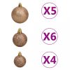 Karácsonyfák, vidaXL zöld megvilágított vékony műfenyő gömb szettel/hóval 120 cm