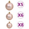Karácsonyfák, vidaXL PVC és PE műkarácsonyfa LED-del/gömbszettel/hóval 150 cm