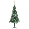 Karácsonyfák, vidaXL zöld PVC sarok műkarácsonyfa LED-ekkel és gömbszettel 180 cm