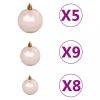 Karácsonyfák, vidaXL fehér PVC sarok műkarácsonyfa LED-ekkel és gömbszettel 150 cm