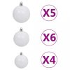 Karácsonyfák, vidaXL zöld PVC sarok műkarácsonyfa LED-ekkel és gömbszettel 150 cm